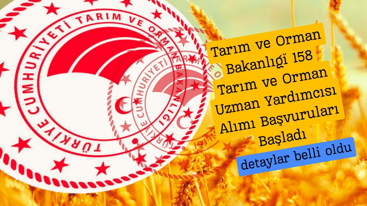 Tarım ve Orman Bakanlığı 158 Tarım ve Orman Uzman Yardımcısı Alımı Başvuruları Başladı