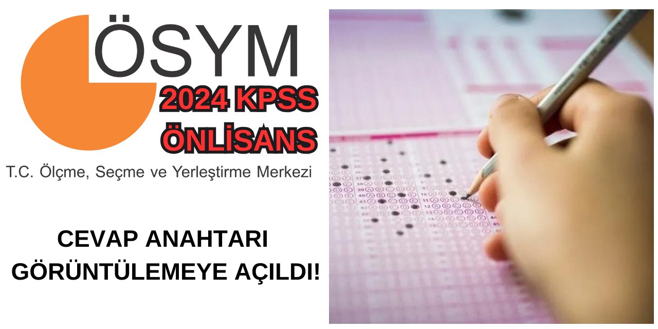 2024 KPSS Önlisans cevap anahtarı görüntülemeye açıldı!